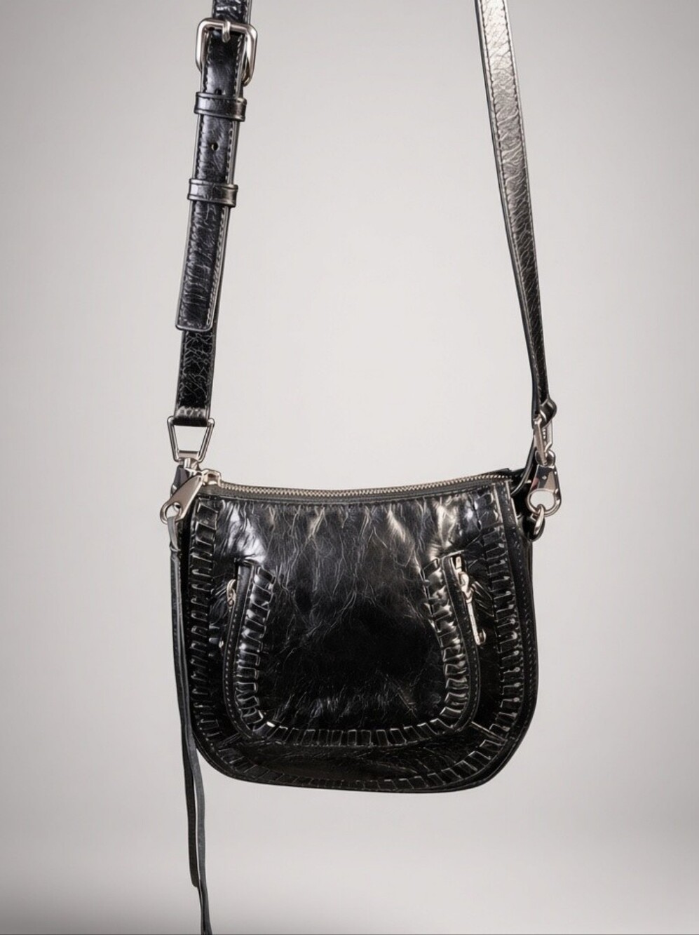 Rebecca Minkoff Black Leather Vanity Saddle Bag - Excellent Condition!